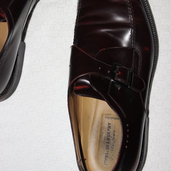 Johnston and Murphy sheepskin shoes 15-0824 Monk Strap - Picture 2 of 5